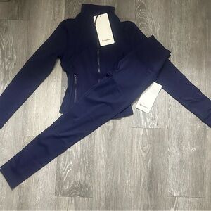 Lululemon Athletica Navy Jacket and Leggings Set